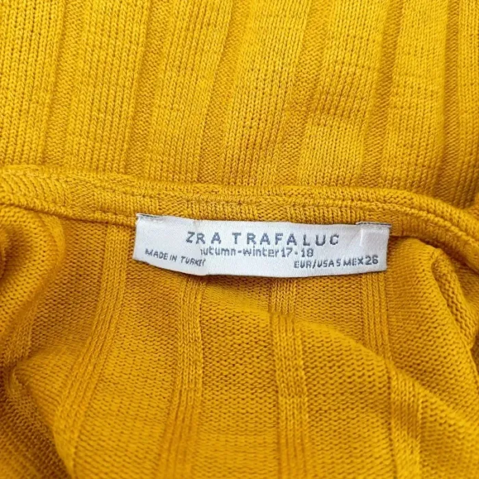 robe portefeuille jaune moutarde trafaluc - cache coeur cotelée - taille S - A312 - photo numéro 11