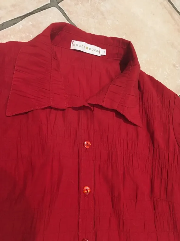 Superbe chemise gauffrée de marque Cache Cache en taille 38 en excellent état - photo numéro 8