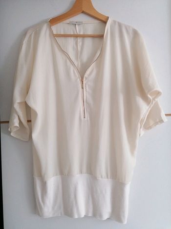 Tunique / blouse zippée crème taille 36/38 Cache cache #espanolitinafemme