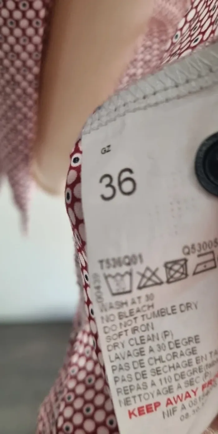 Robe courte imprimée bordeaux icode ikks 36 - photo numéro 5