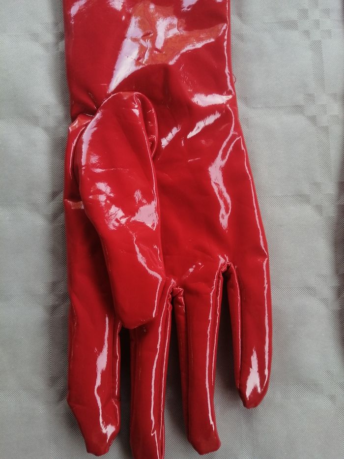 Gants en vinyle rouge t xl - photo numéro 2