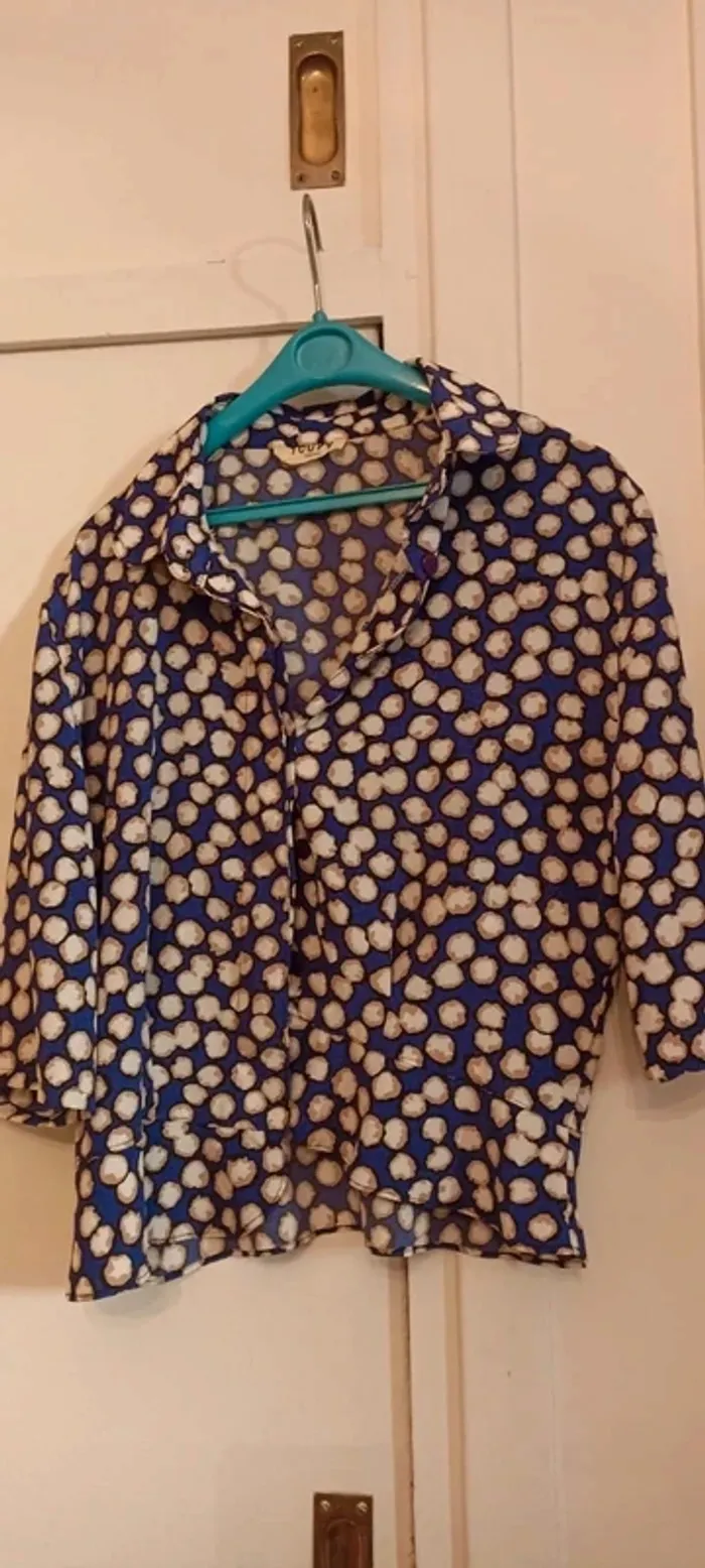 Blouse bleu a motifs