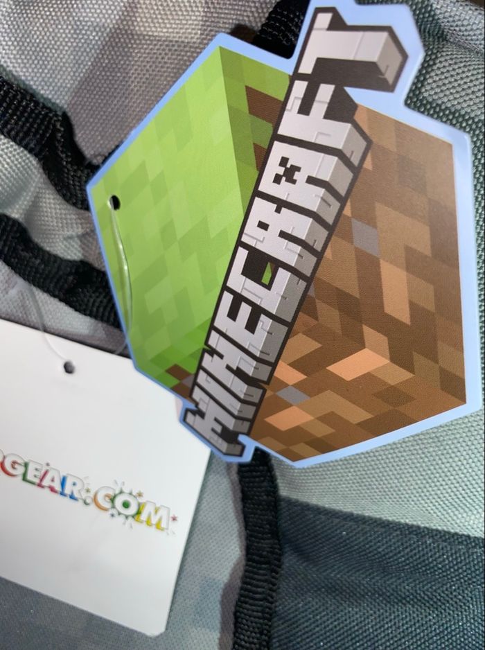 Sac à dos neuf minecraft popgear gris neuf avec étiquette (épée & pioche) - photo numéro 7
