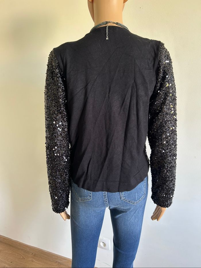 Veste noire avec sequins Naf Naf taille L jamais portée - photo numéro 5