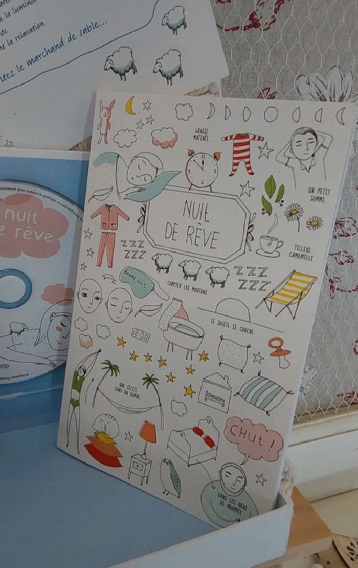 Joli coffret Boite à bonheur Nuit de rêve Livre carnet et CD - photo numéro 7