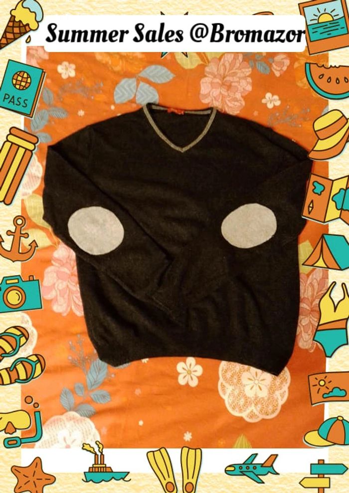 Pull noir col V taille XL - photo numéro 5