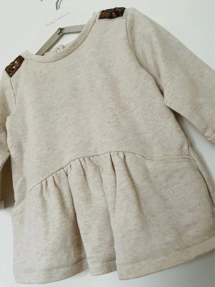 Robe crème beige dorée fille 6 mois - photo numéro 2