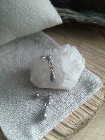 Boucles gouttes gouttes argentées