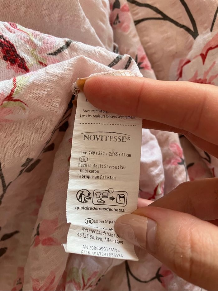 Parure de lit rose Fleurs de Cerisier en coton 🌸 - photo numéro 10