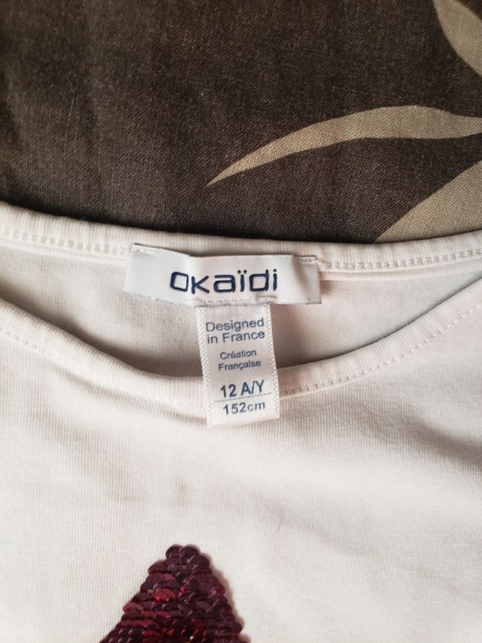 Lot de 2 t-shirts Okaïdi taille 12 ans - photo numéro 3