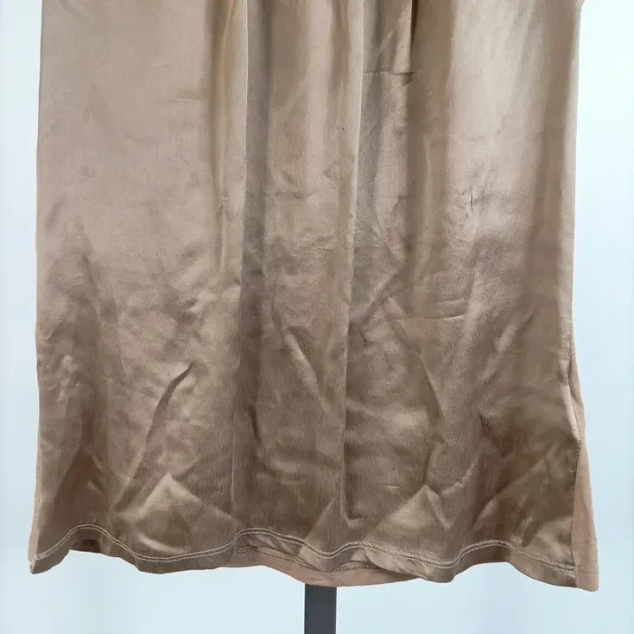 Top satin/100%coton beige - Caroll - Taille 36 - Détails soie A529 - photo numéro 4