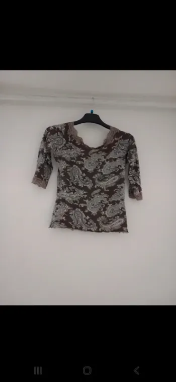 Haut manches 3/4 imprimé cachemire – T38