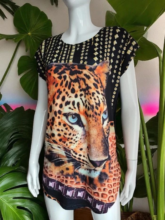 T-shirt Tunique fluide léopard - photo numéro 2
