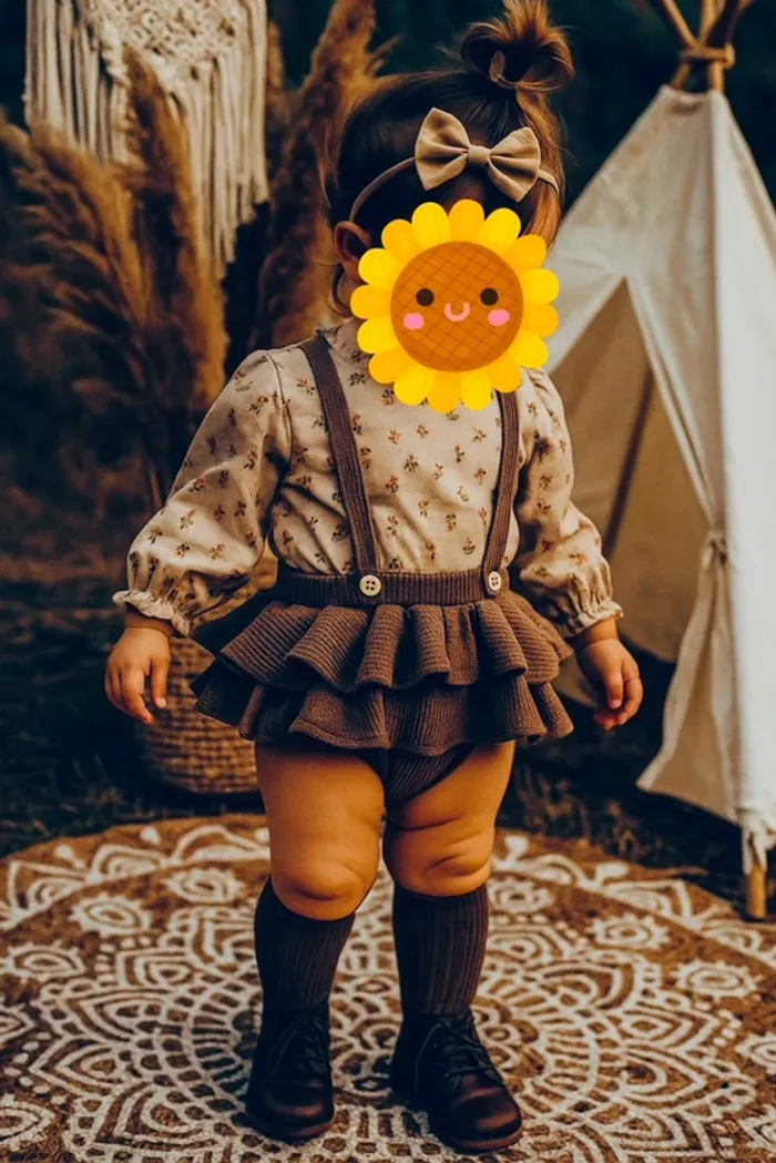 Jolie barboteuse en coton collection vintage bohème