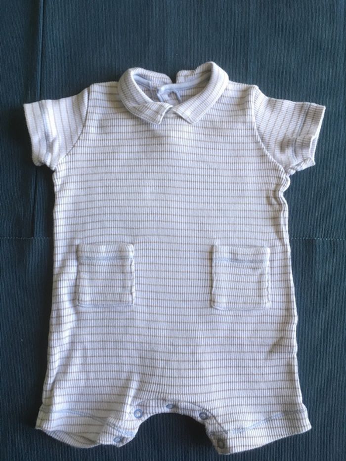 Combinaison/barboteuse coton côtelé Petit Bateau 6 mois