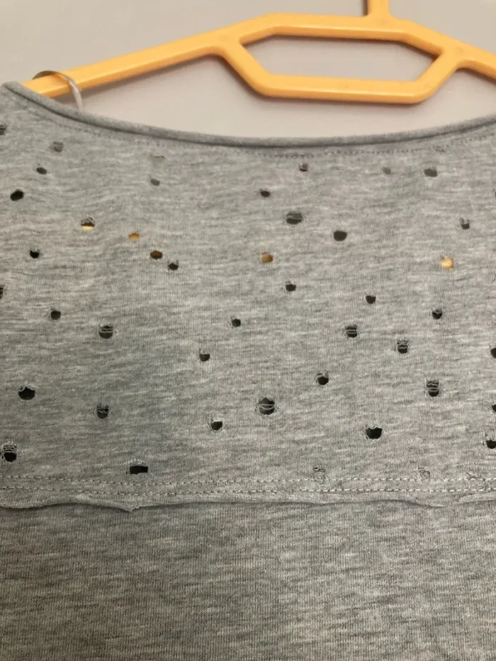 T-shirt Camaïeu gris, taille S, tissu léger - photo numéro 6