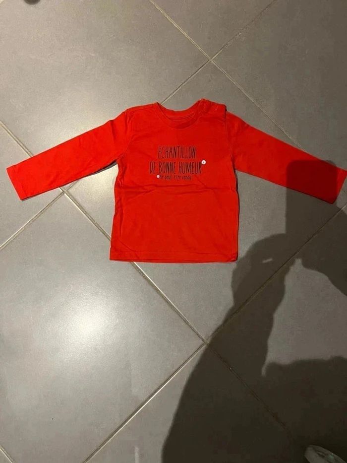 T shirt - Manches longues - Z - Échantillon de bonne humeur - Rouge - 24 mois