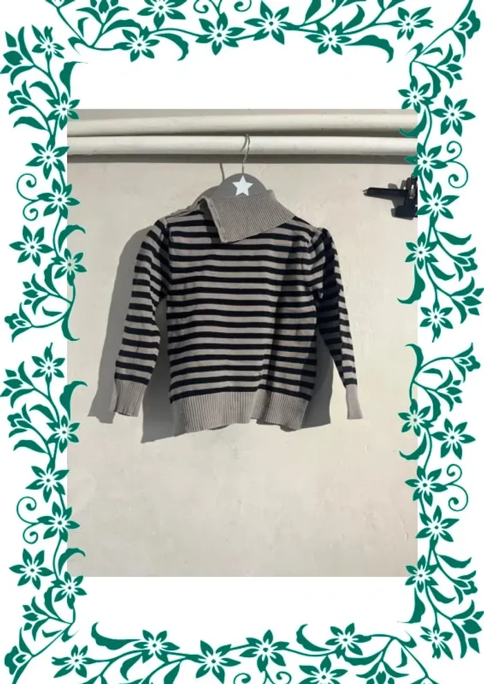 Pull rayé col roulé 4 ans - photo numéro 2