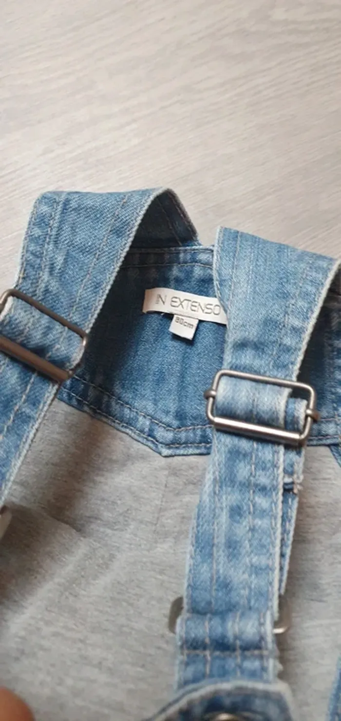 Salopette jeans 18mois garçon 80cm - photo numéro 3