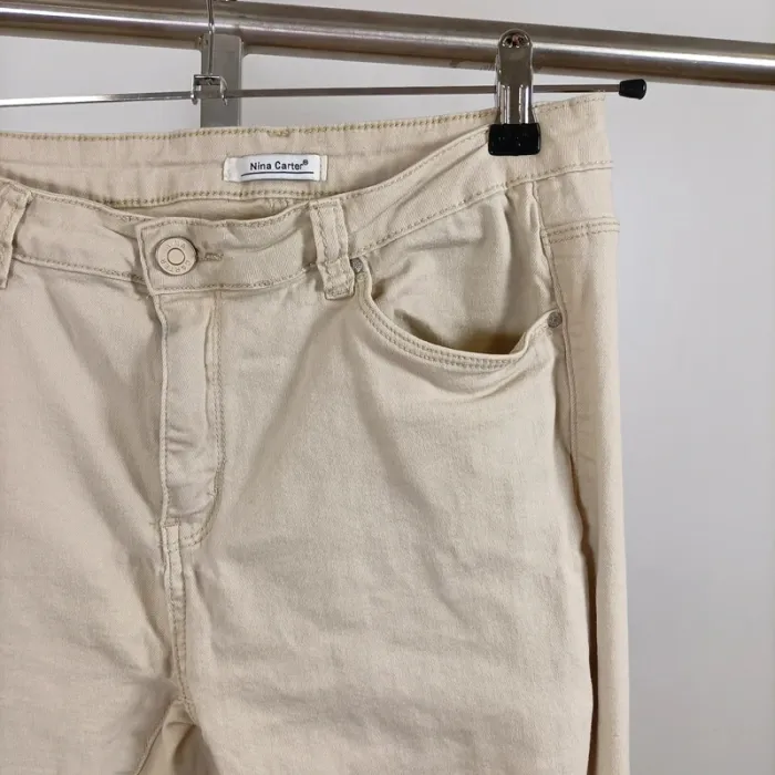 Jean skinny beige Nina Carter taille XXL – coupe ajustée stretch A1044 - photo numéro 2