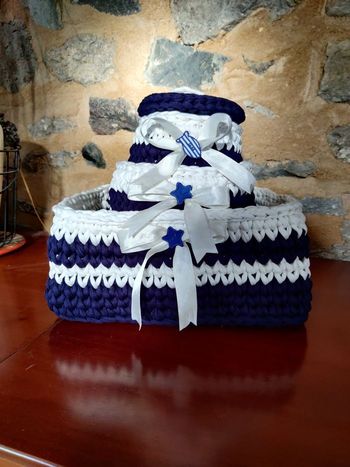 Pack de paniers de rangement en Trapilho pour bébé