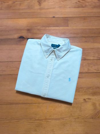 Chemise Ralph Lauren - Custom Fit - Logo brodé gris - Jaune - Taille XL