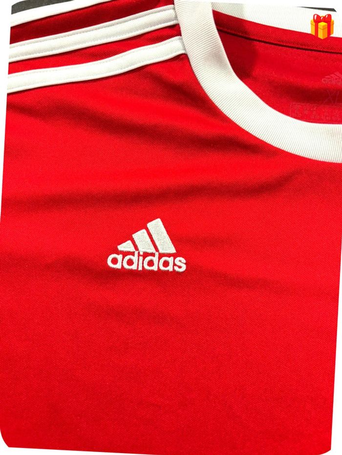 T-shirt Adidas logo brodé rouge et blanc taille XL - photo numéro 2