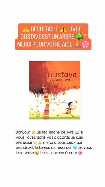⚠️ Recherche le livre Gustave est un arbre 🌳