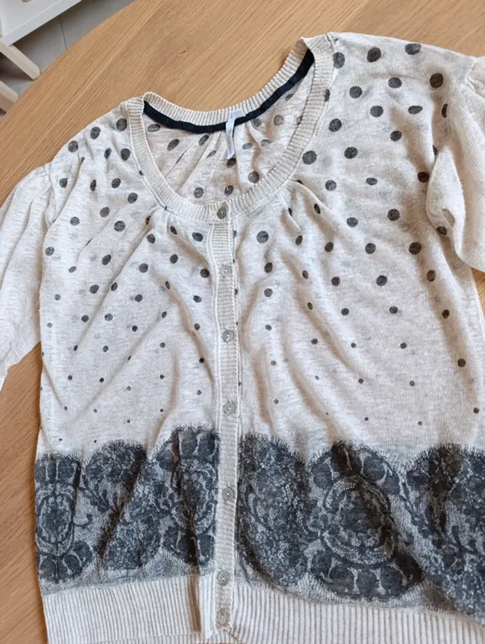 Gilet blouse Et compagnie lin taille 38 - photo numéro 2