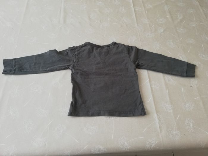 Tee shirt 4 ans gris manches longues tissaia - photo numéro 3