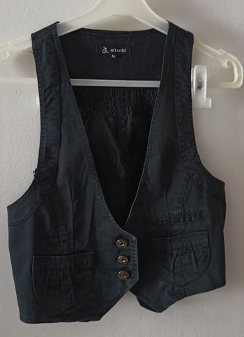 Gilet sans manches noir Attentif - Style Rock / Chic - Taille M