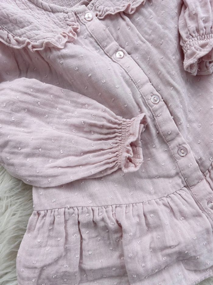 Fille 👧🏻 Blouse ml broderie rose zara 18/24 m - photo numéro 3