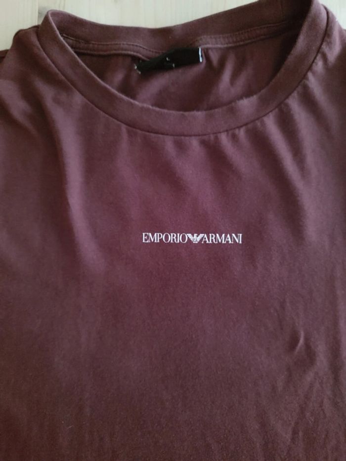 Tee shirt Bordeaux Emporio Armani taille L - photo numéro 2