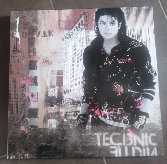 Cadre bois michael Jackson urban graffiti 40 cm