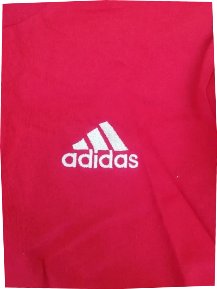 T-shirt Adidas rouge logo brodé · taille S - photo numéro 5