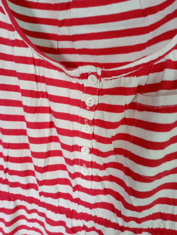 Robe d'été coton rayé blanc et rouge - photo numéro 3
