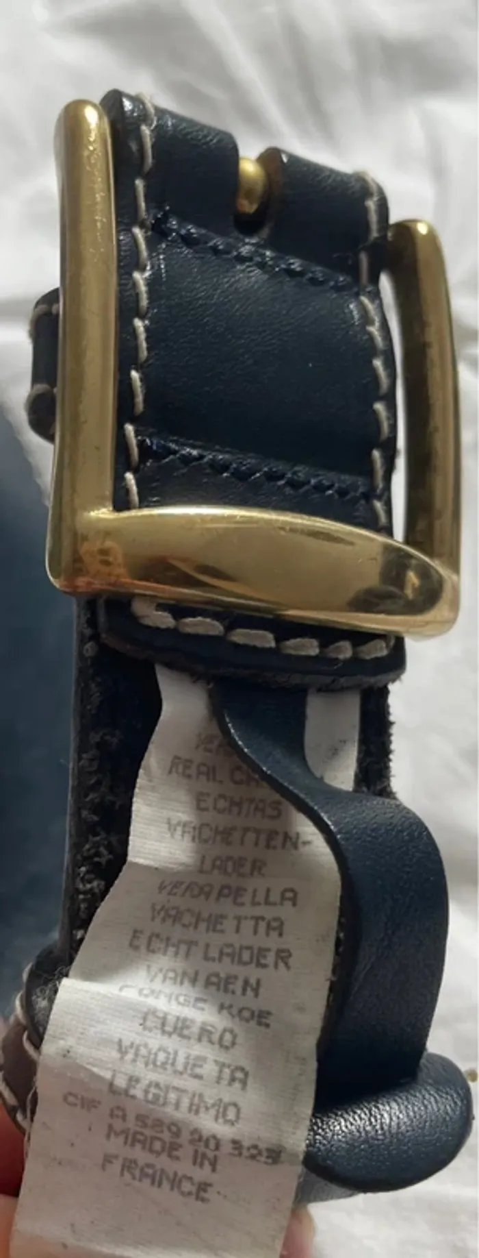 Ceinture cuir marine - photo numéro 4