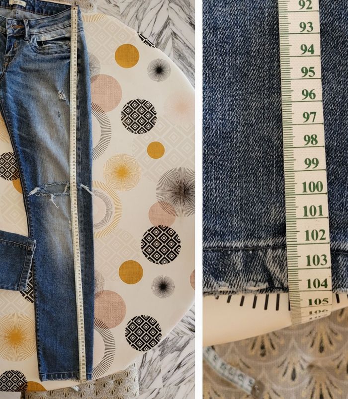Pimkie Denim Life Jean TFr38 - Coupe Droite&Mid Rise - Style destroyed -Bleu used TBE - photo numéro 5