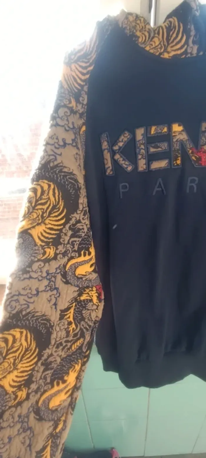 Sweat Bleu à capuche imprimé Kenzo - photo numéro 2