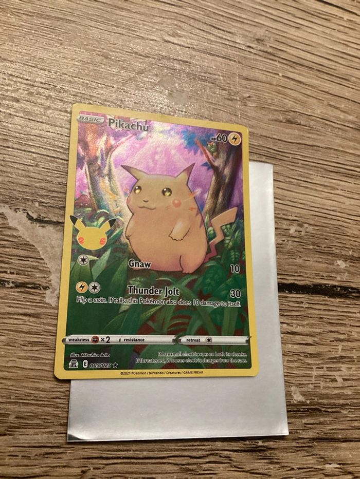 carte Pokémon pikachu 005/025 célébration anglaise