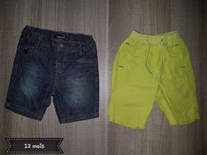 Shorts lot 12 mois