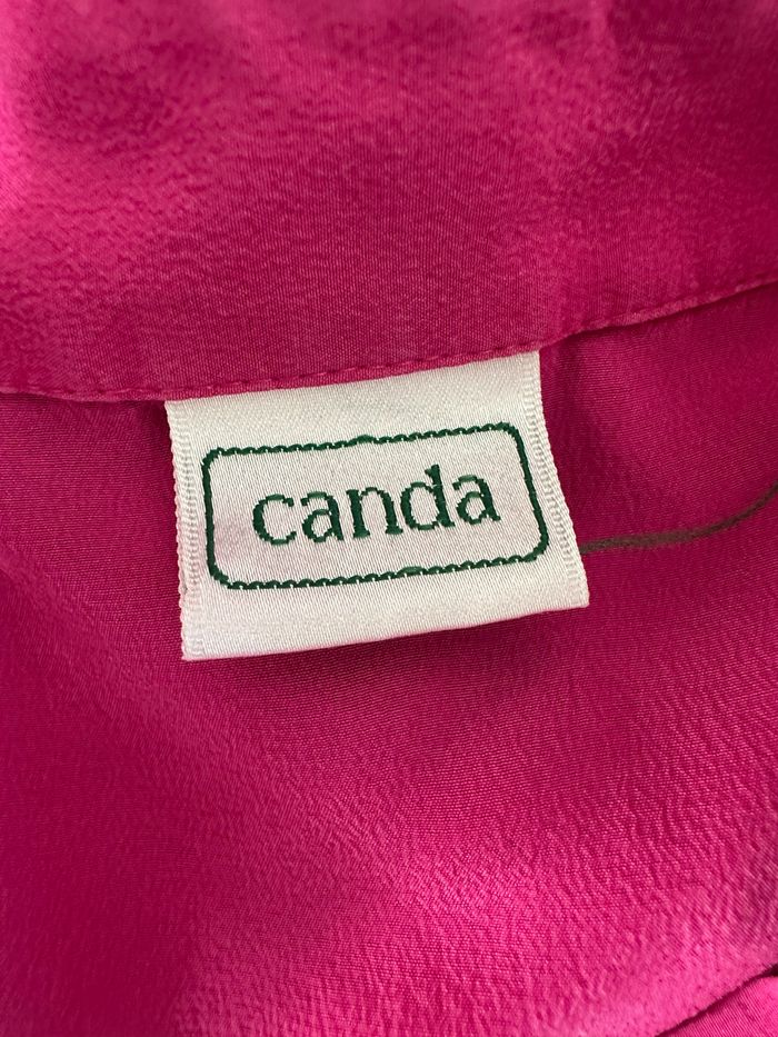 Chemise rose fuchsia en soie Canda Vintage T42 XL - photo numéro 6