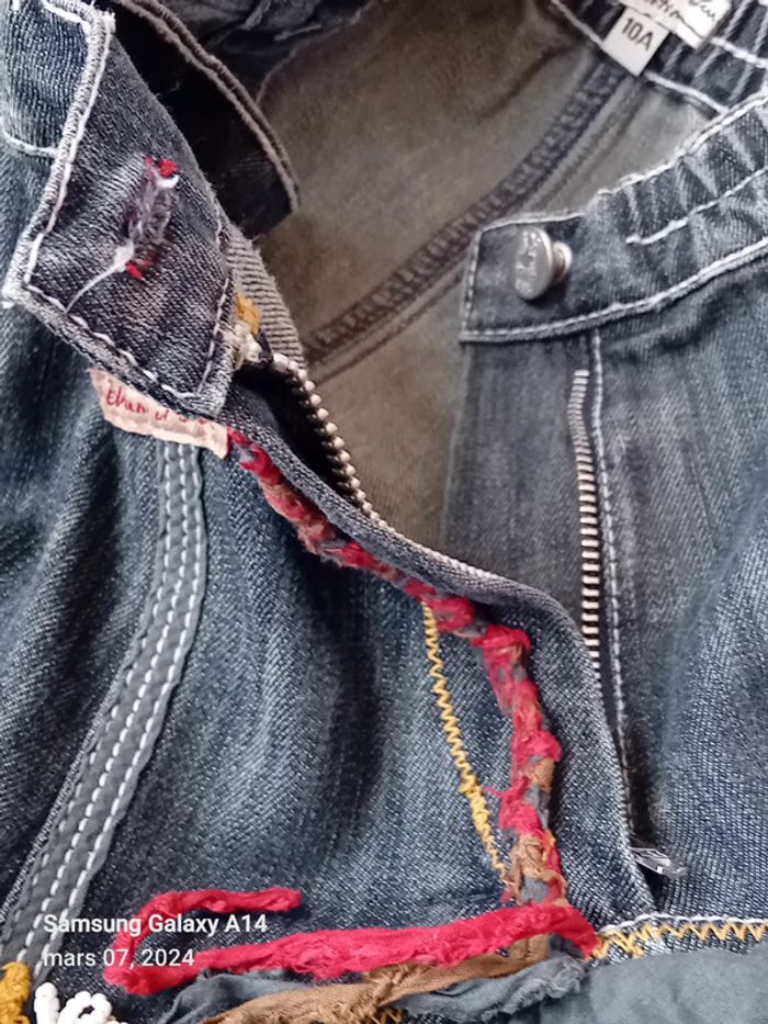 Jupe bimatiere à volants bleu fille 10 ans Eliane et Lena - photo numéro 15