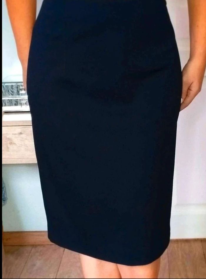Jupe  mi-longue  Marine - Viscose  Nylon -  L  - Parfait  État - photo numéro 2