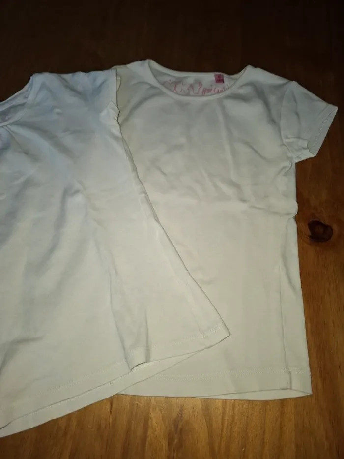 Lot de 2 T-shirt blanc Kiabi 8 ans - photo numéro 3