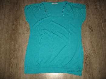TEE SHIRT MC TURQUOISE "CAMAIEU" - TAILLE 2 - n°07
