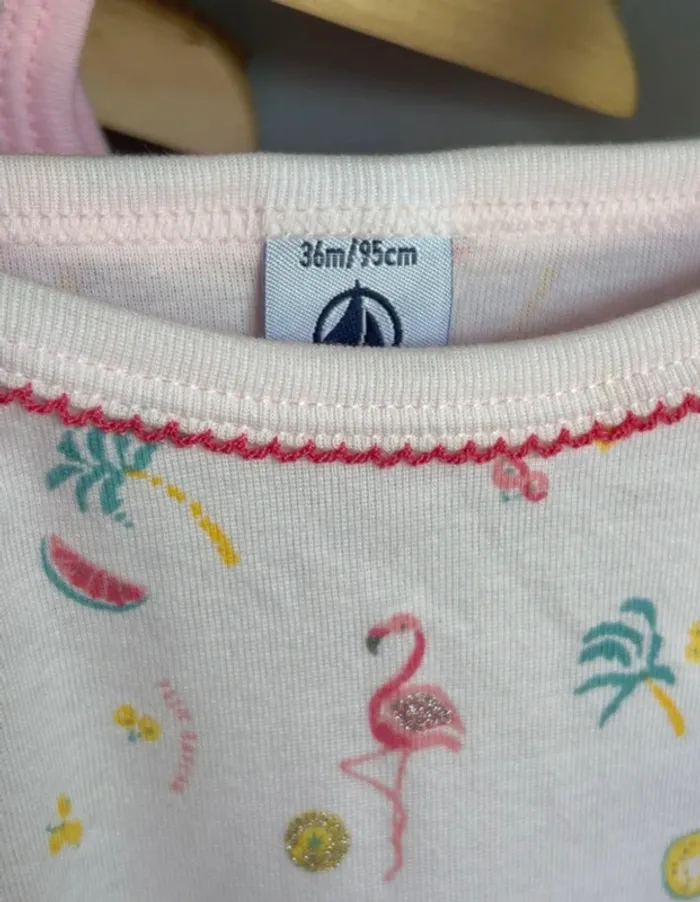 Lot de 3 bodys bretelles Petit bateau fille 36 mois neufs - photo numéro 3