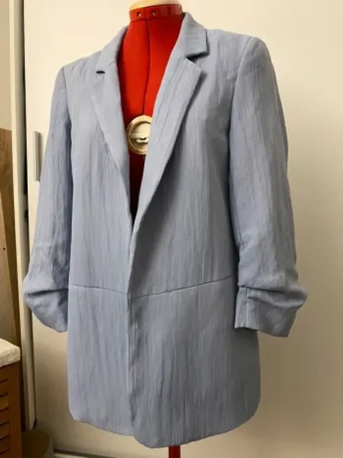 Blazer manches 3 quarts bleu clair Kiabi