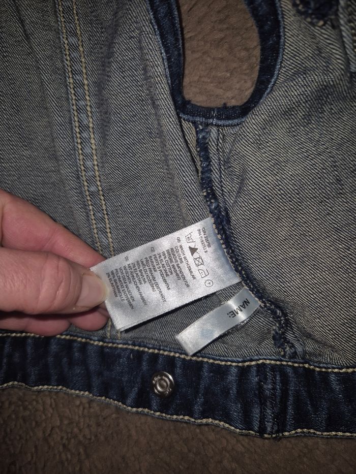 Veste jeans sans manches col fourrure - photo numéro 6