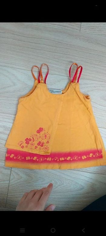 Robe orange fleurs 3 mois